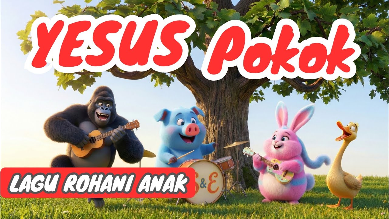 Yesus Pokok 🍇 Lagu Rohani Anak Sekolah Minggu (Animasi 3D Ceria & Lirik)