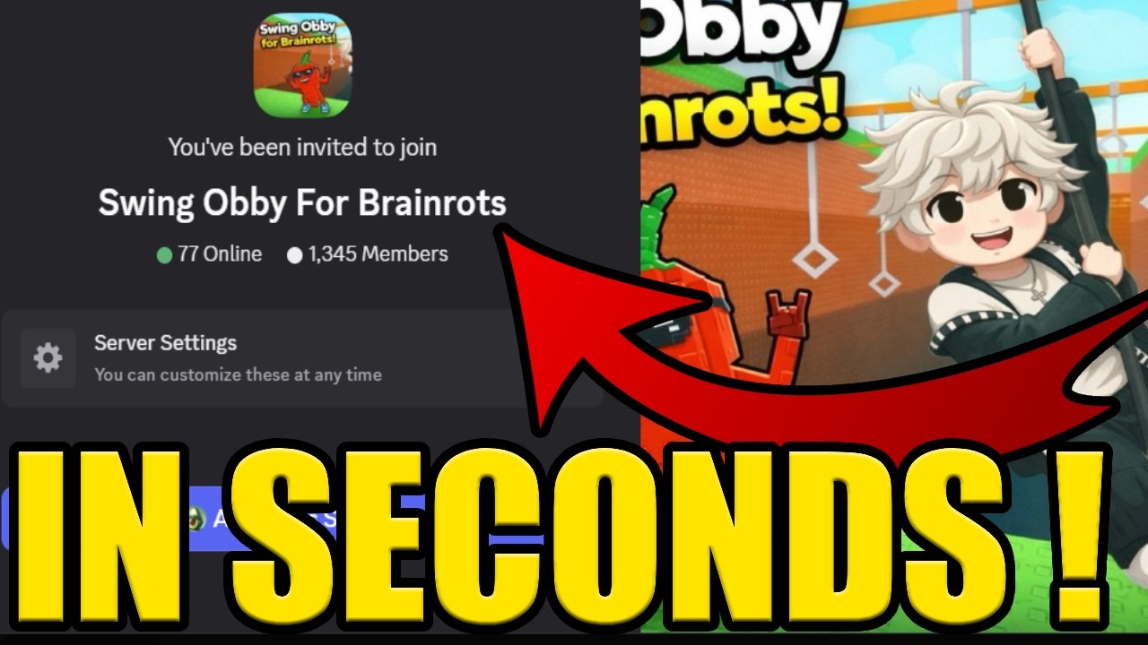 HOW to JOIN SWING OBBY FOR BRAINROTS DISCORD SERVER ✅PC & MOBILE✅