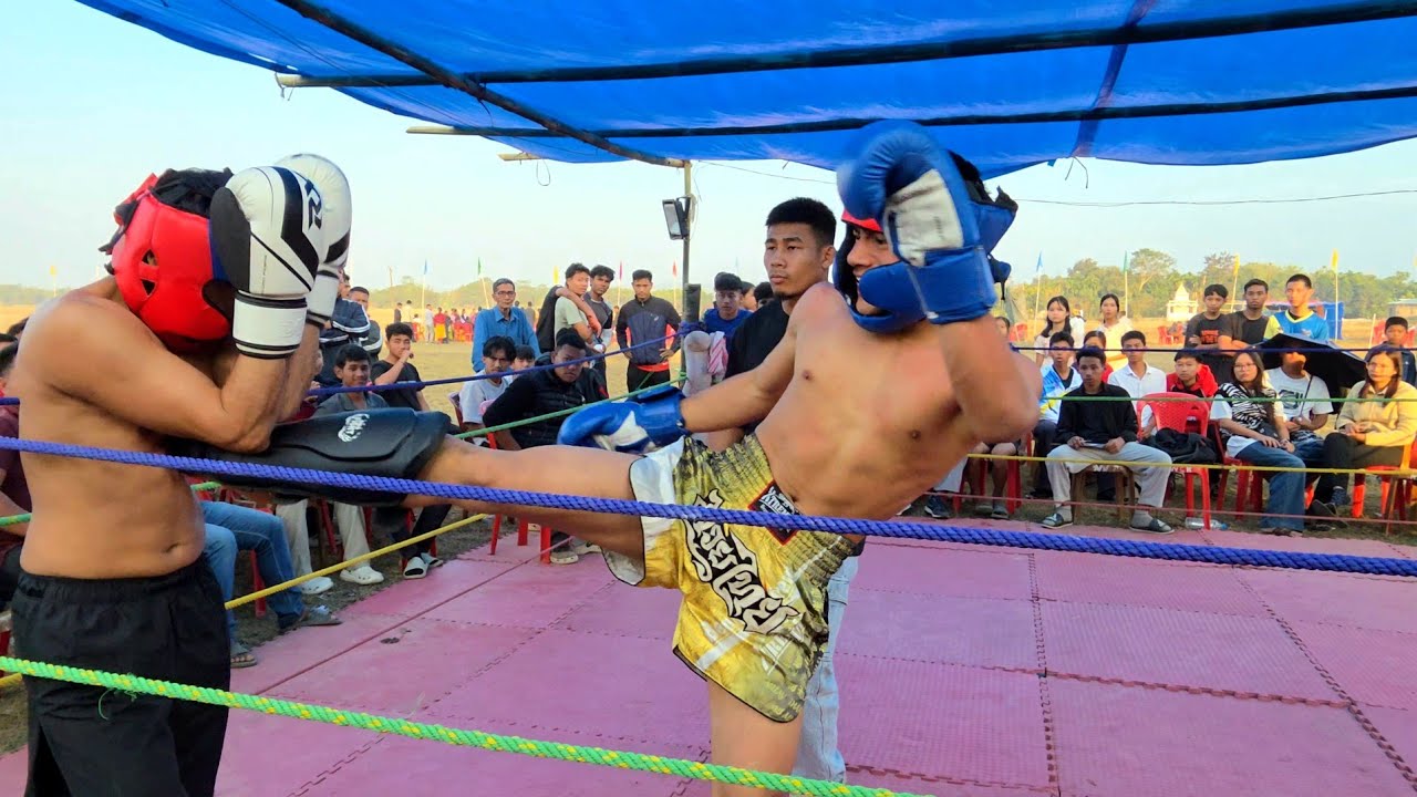 Kick Boxing 60KG Semi Final won by Keisam Adish(B) VS Seikh Laskar(R) || Thongnang Youth Festival