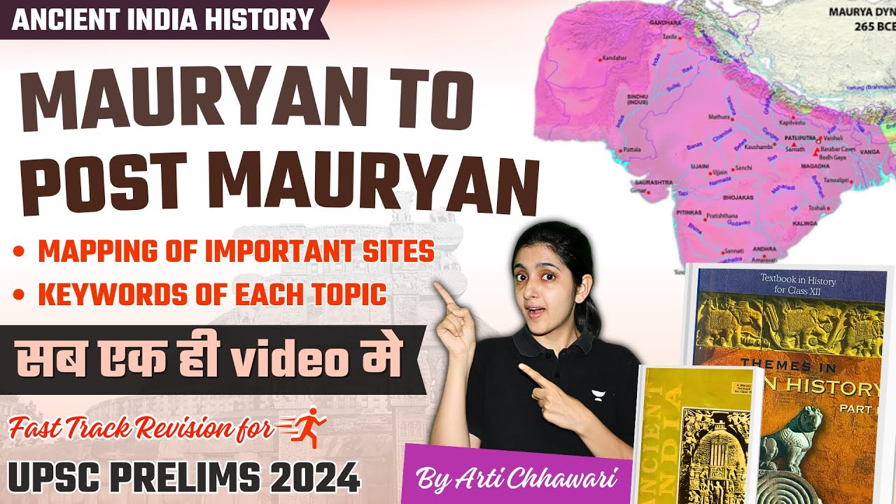 Mauryan to Post Mauryan | Ancient History NCERT Revision | UPSC Prelims 2024 | Arti Chhawari