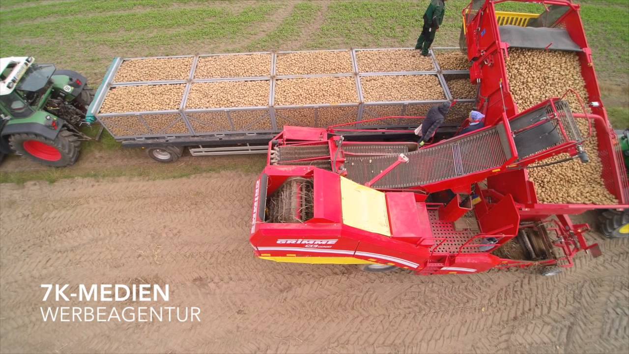Kartoffeln roden 2015 mit Grimme Roder SE 85-55 / Reihenleger RL 1700 - Fendt - John Deere