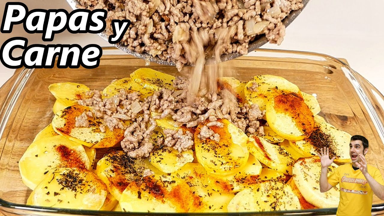Receta sencilla y rápida, PATATAS o PAPAS con CARNE PICADA, para toda la familia 😋🥔😍 MUY FÁCIL