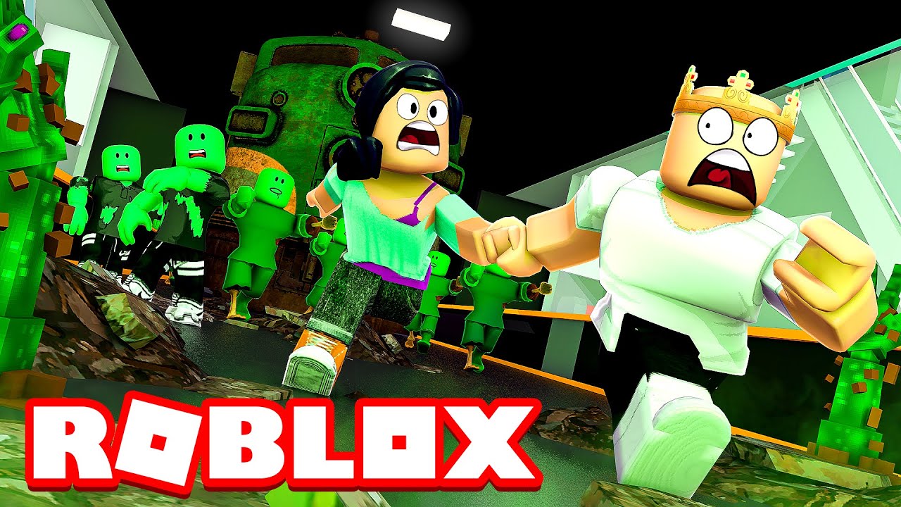 ESCAPING THE ZOMBIE FILLED TRAIN STATION in ROBLOX