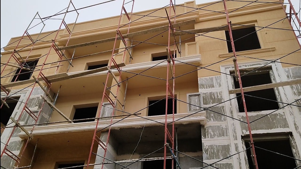بياض الواجهات الجزء الثالث والاخير تفاصيل الكرانيش والعراميس والسافيتو