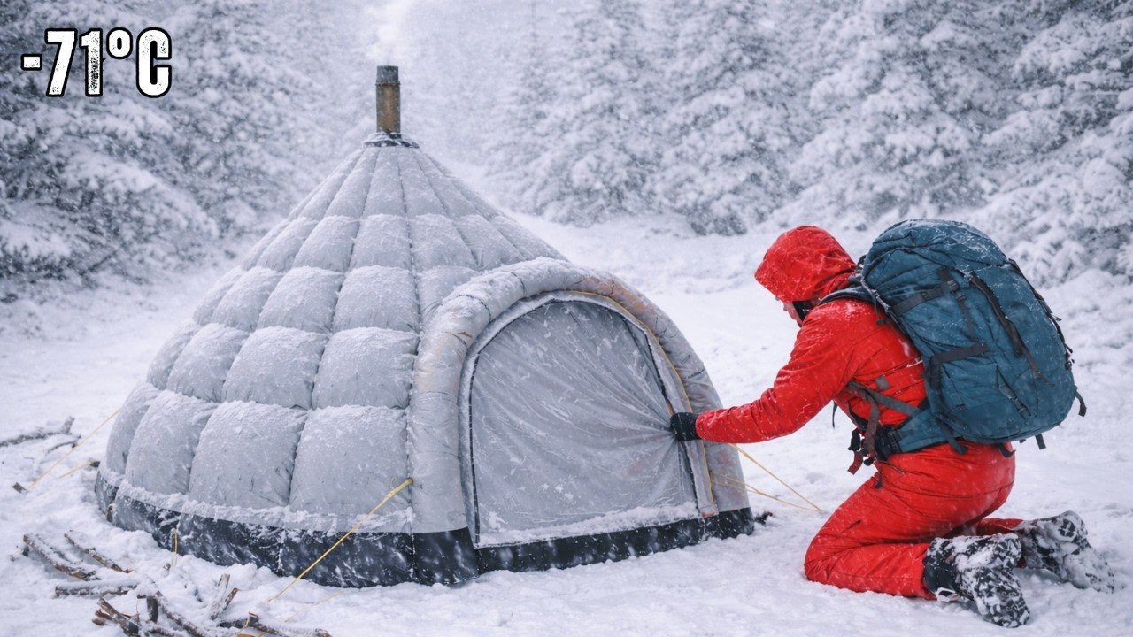 24 Hours Survived a Blizzard at - 71°C | Extreme Off Grid Winter Life