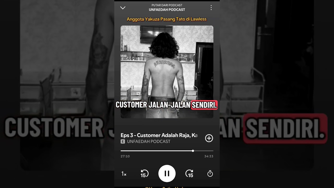 Anggota Yakuza Pasang Tato di Lawless. Credit : Unfaedah Podcast 