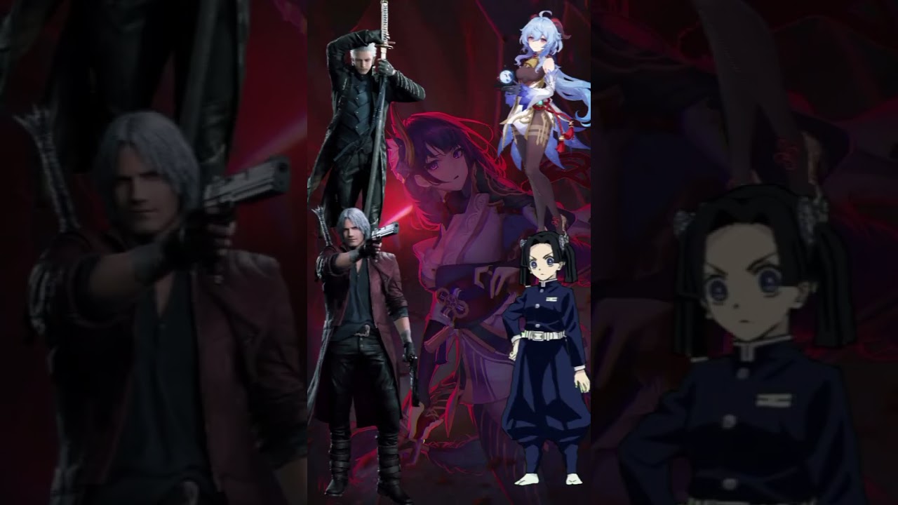 Dante y vergil vs Genshin Impact x demon slayer #demonslayer #genshinimpact #anime #dmc5 #dante