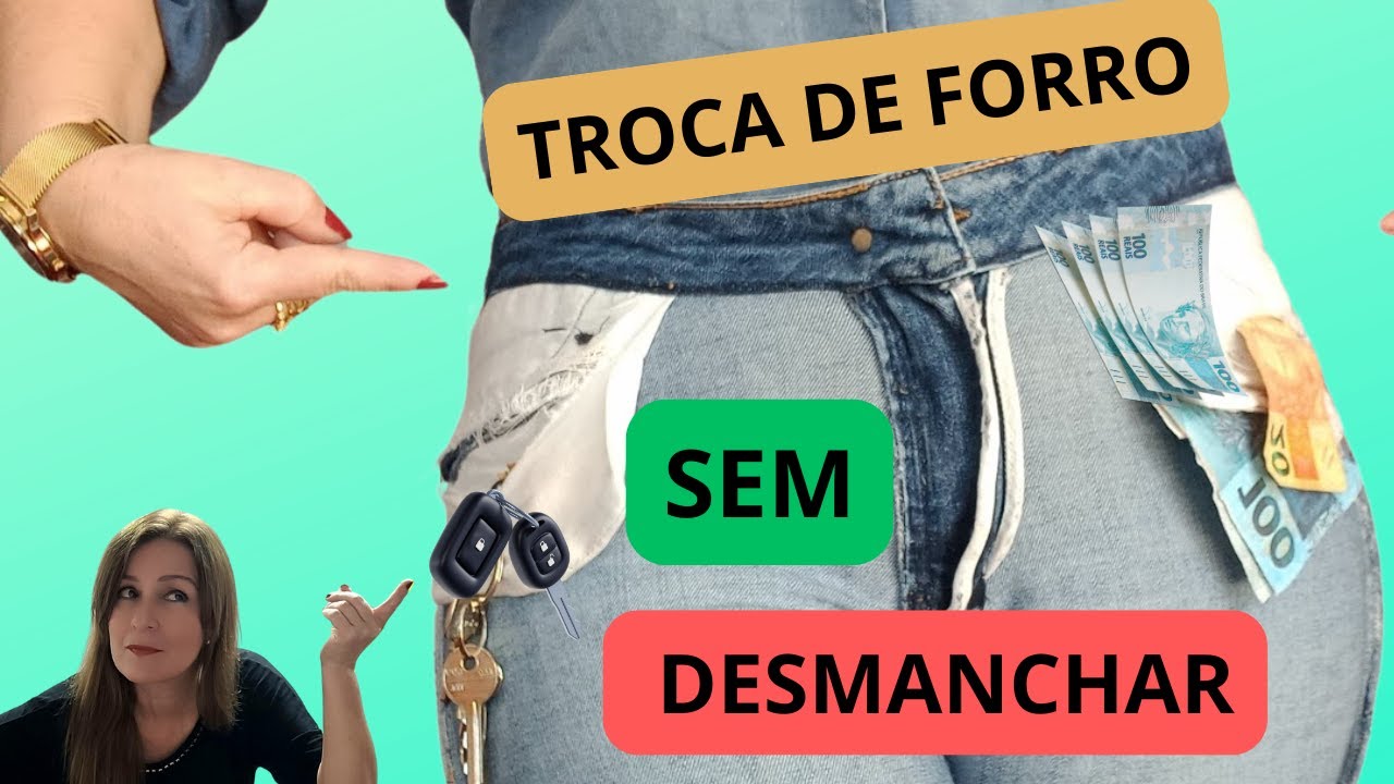 COMO TROCAR FORRO DE BOLSO RSAGADO DE CALÇA SHORT BERMUDA SAIA DE DUAS MANEIRAS FÁCEIS-DIY