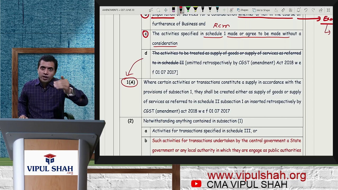 GST Amendments Part1 For May/June 2020 Exam CA/CS/CMA