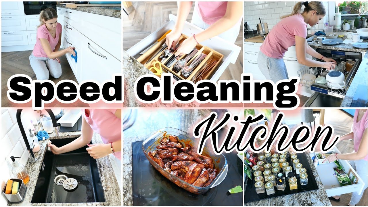 **NEW** SPEED CLEANING KITCHEN | CLEAN & ORGANIZE WITH ME | DECLUTTERING