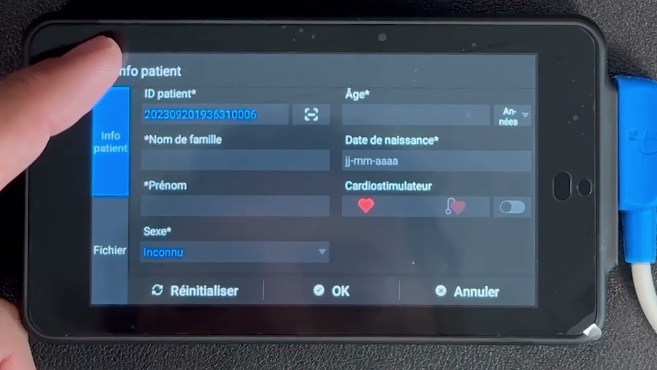 Navigation dans le menu du Pocket ECG 500 de Lepu Médical