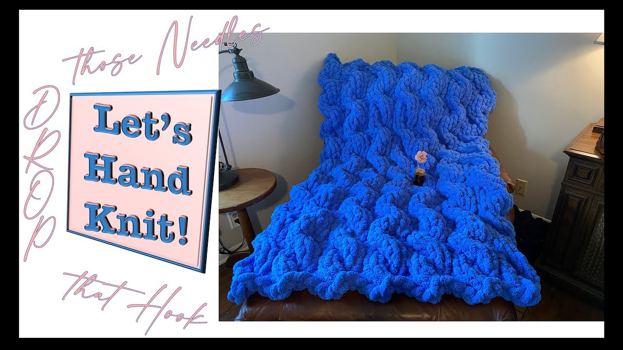 Scalloped 4-Stitch Cable For Beginners | Hand Knitting With Chunky Chenille