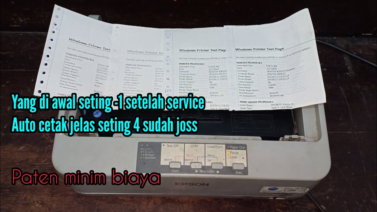 Memperbaiki printer epson lx 310 cetakan tidak jelas // no ganti part