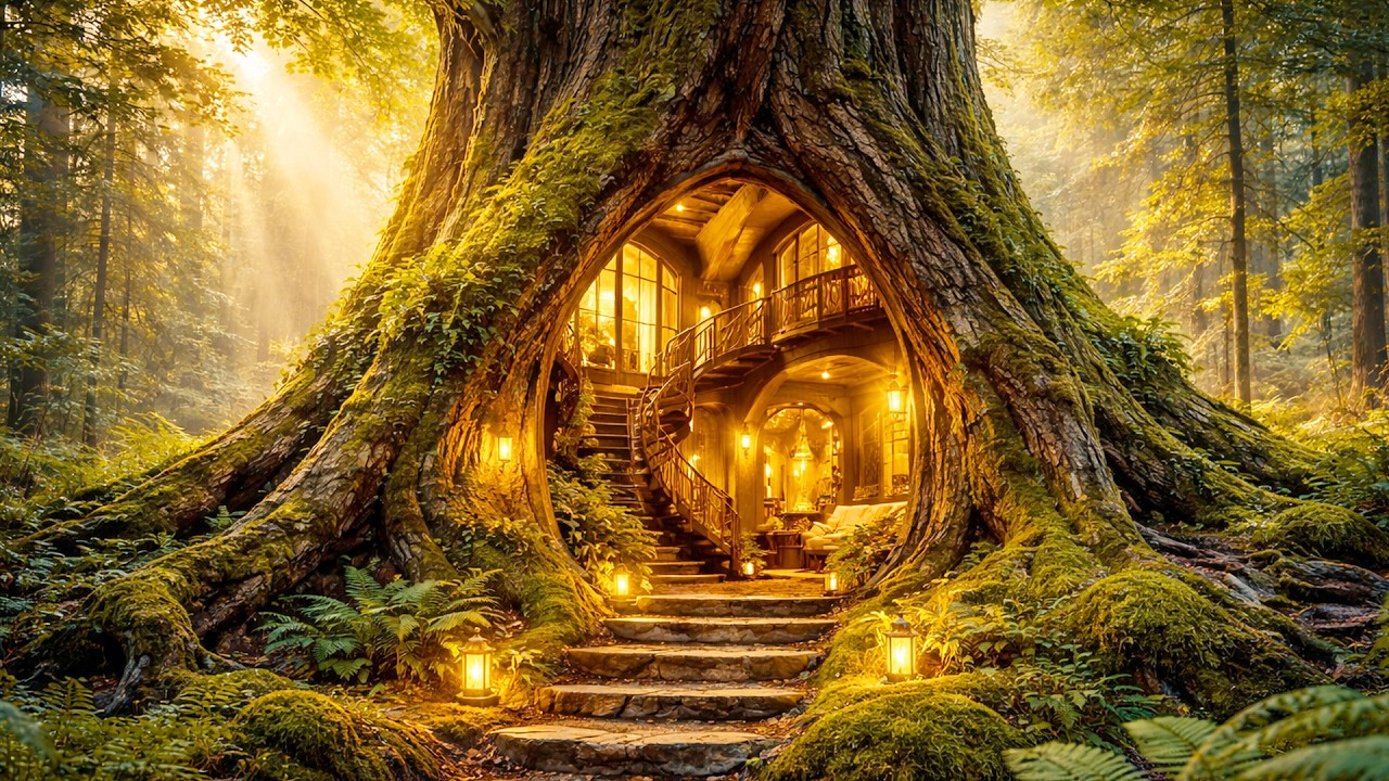 I Turned an Abandoned Giant Tree Into a Luxury Tree House (ASMR)