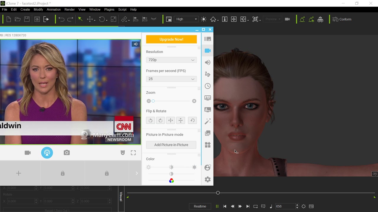 Using video for Faceware to control iClone characters