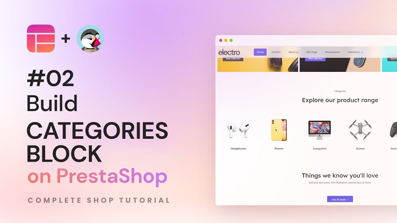 [02] How to build Categories block on PrestaShop with Creative Elements live pagebuilder | Tutorial