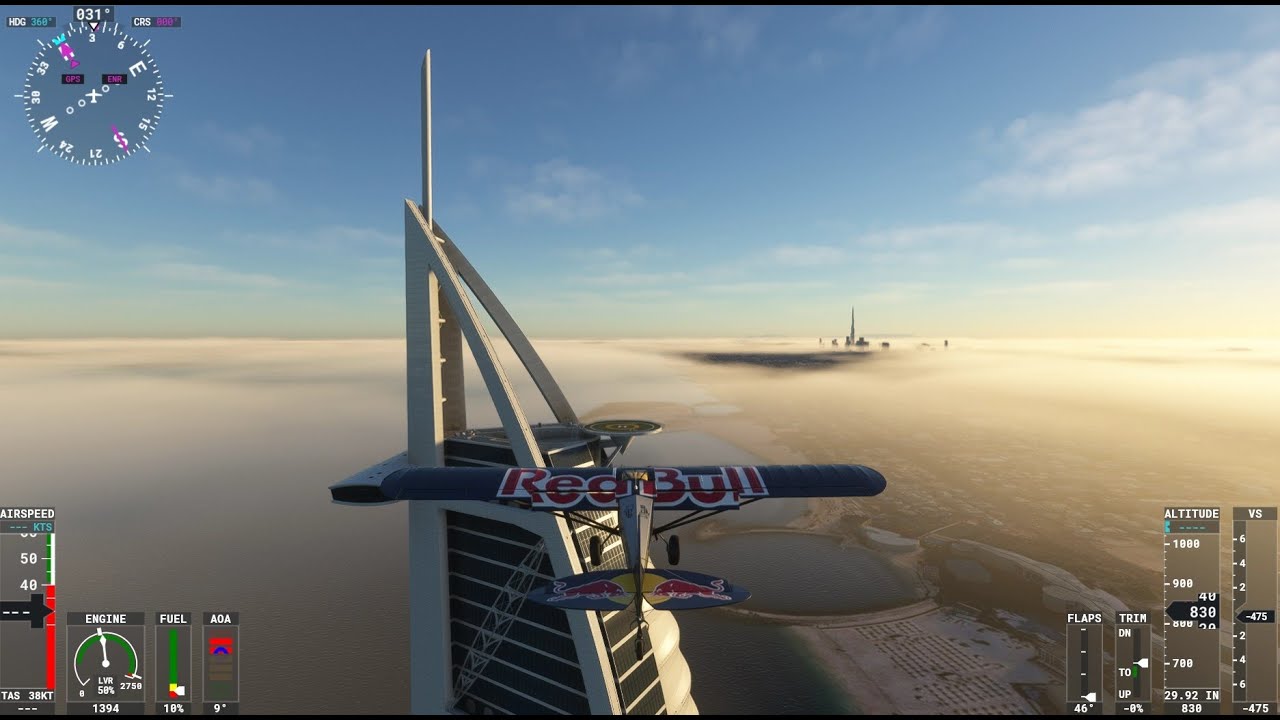 Microsoft Flight Simulator MSFS 2020 Red Bull Dubai landing challenge