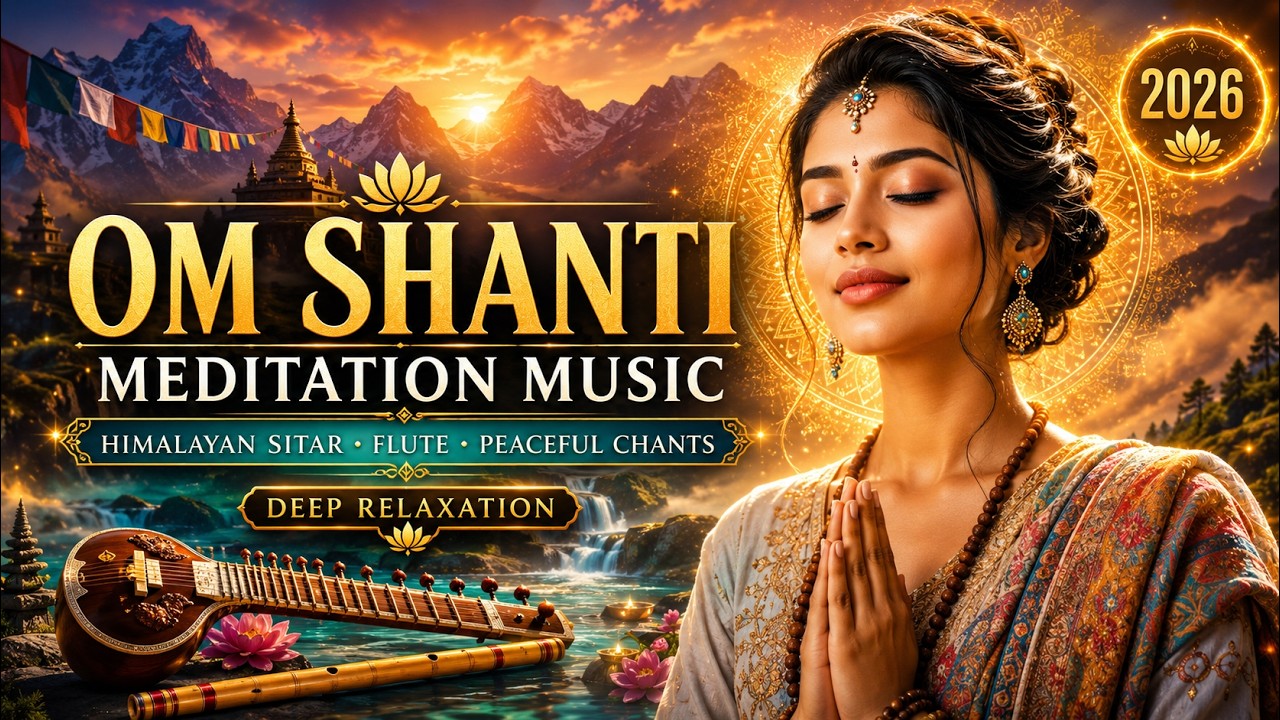🕉️ Om Shanti: Himalayan Meditation Music with Sitar, Peaceful Chants & Flute | Deep Relaxation