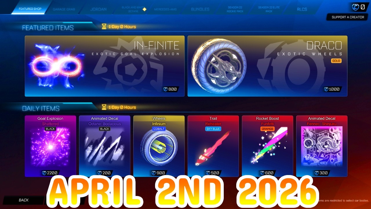 Rocket League ITEM SHOP Daily #490 (2nd April 2026)