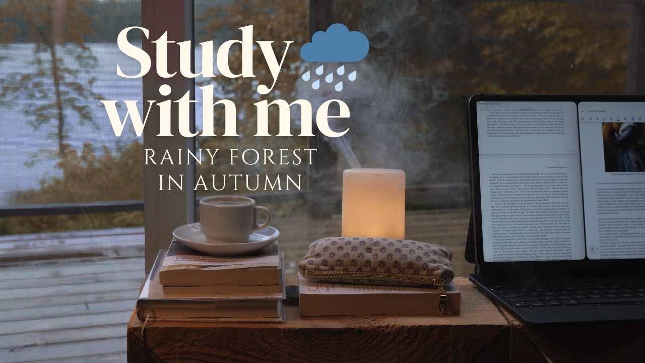 🍂 2-HOUR STUDY WITH ME 🌲 in Rainy Forest | 🌧️ Rainy Autumn Sounds | Pomodoro 25/5 | No Music