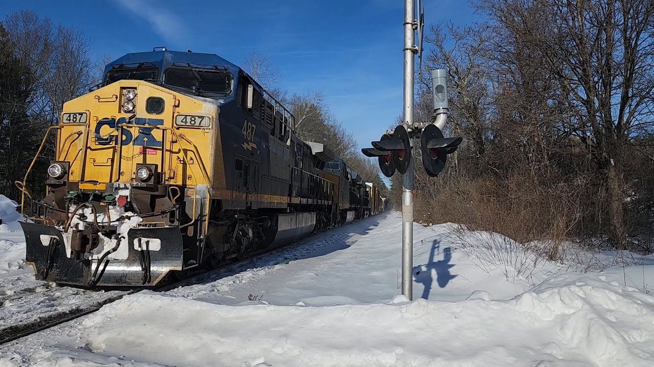 CSX M427 ENGINES 487 3399 amd 5432 at Still River Depot RD in Harvard MA 