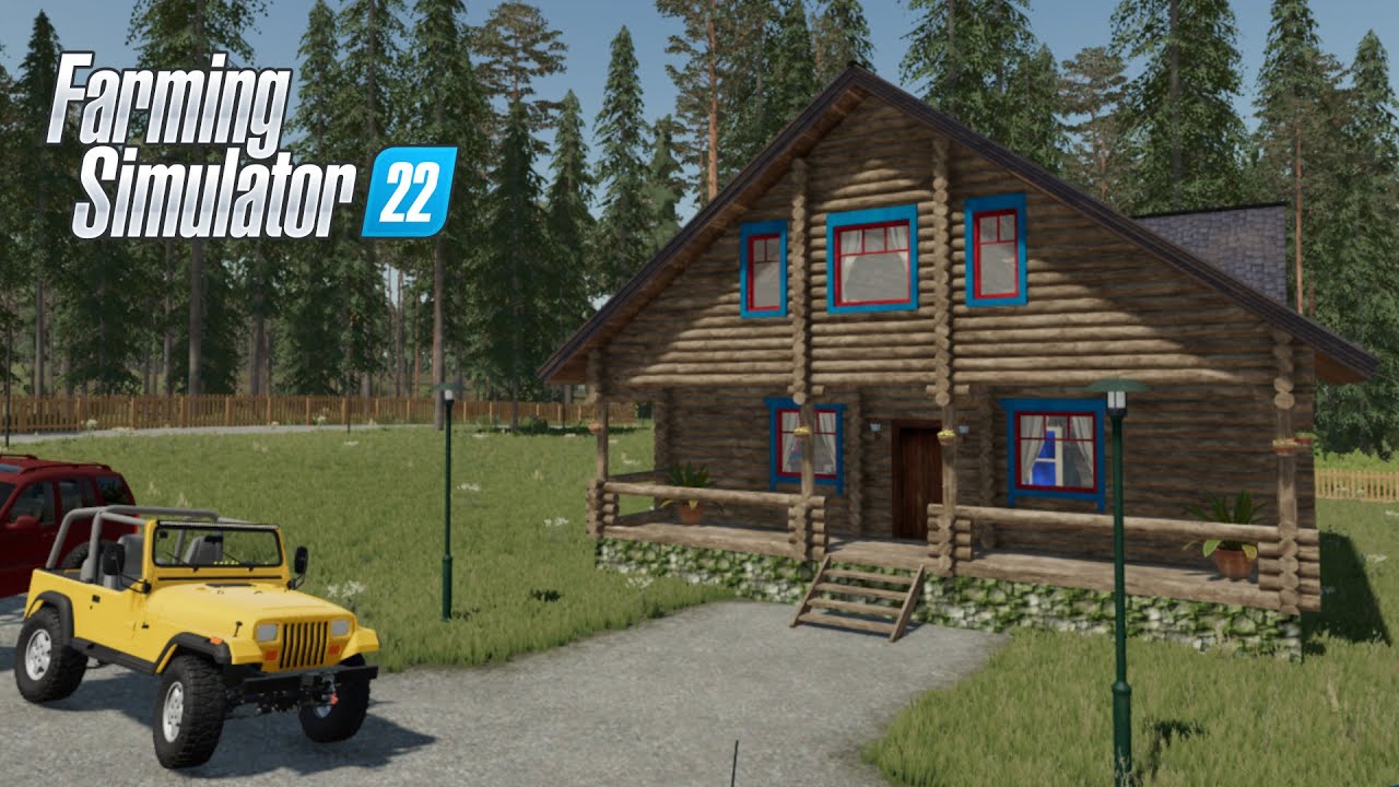 BUILDING a WOODEN HOUSE in the middle of THE FOREST in the Farming Simulator 22