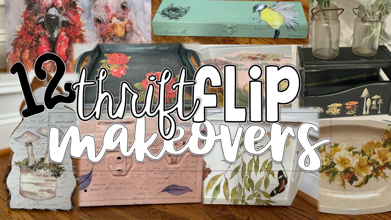 12 GORGEOUS thrift flip makeovers with IOD stamps and transfers