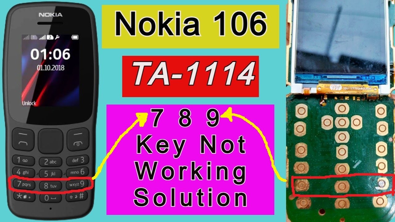 Nokia 106 TA-1114 Keypad Solution | 7 8 9 Keypad Not Working Solution | Keypad Jumper Ways