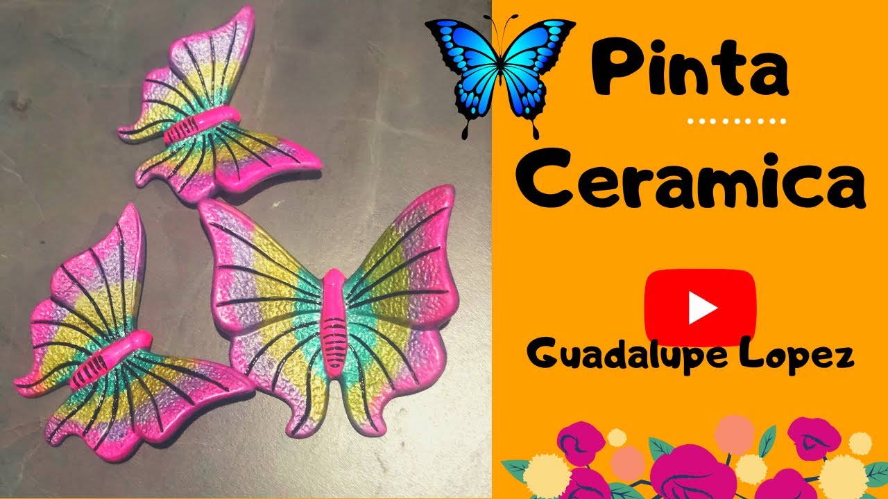 DIY Pinta cerámica mariposas metálicas 2 paint ceramic