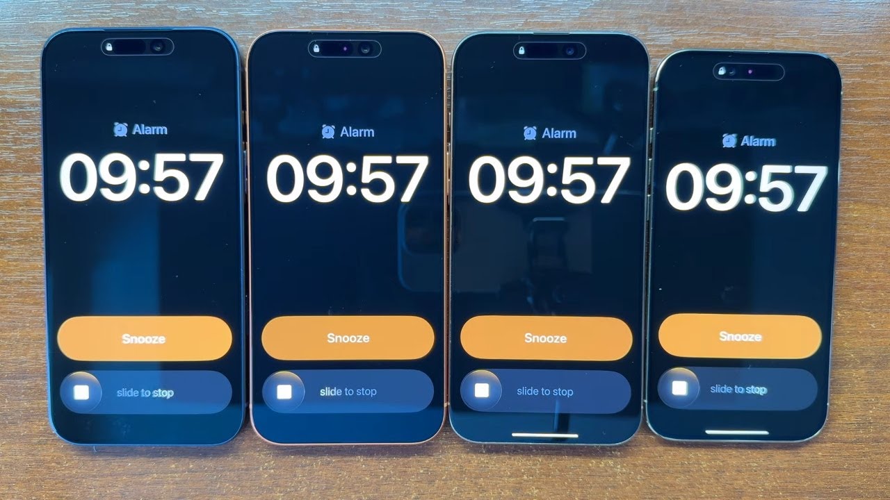 iPhones 17 Pro Max Blue vs Orange vs iPhone 16 Pro Max vs iPhone Air Snoozed Alarm Alert. iOS 26