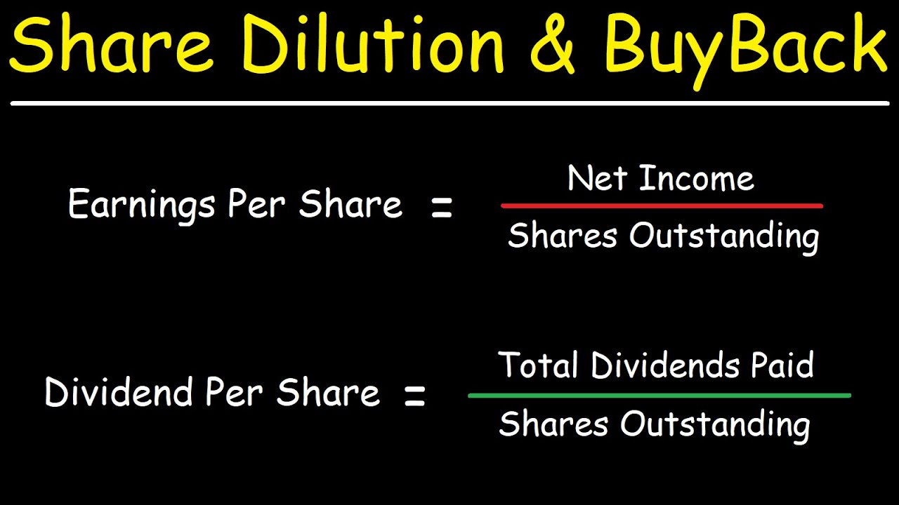 Effect of Share Dilution & Stock BuyBack on EPS - Earnings Per Share, Dividend Per Share & P/E Ratio
