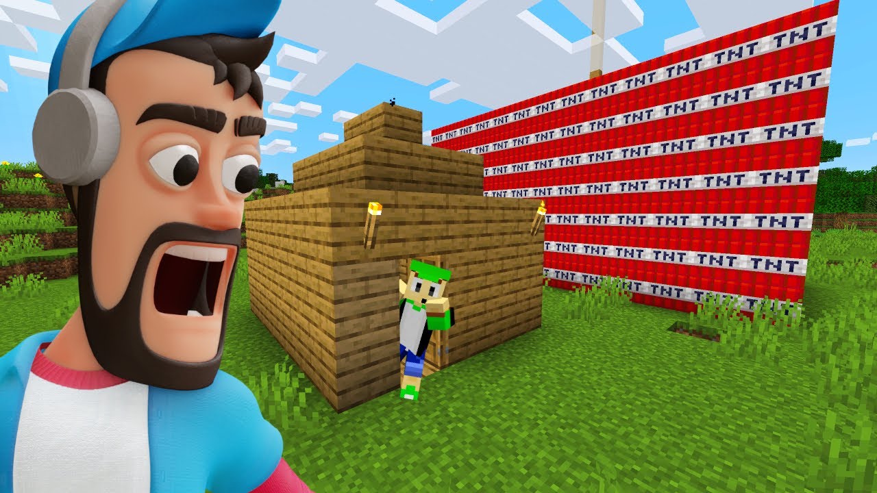 Building a Base to Survive a TNT Blast! (Minecraft SMP Gameplay)