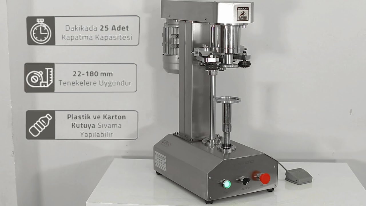 Teneke kapak kapatma makinesi - kutu kapak kapatma - konserve kapak kapatma makinesi - metal kapatma