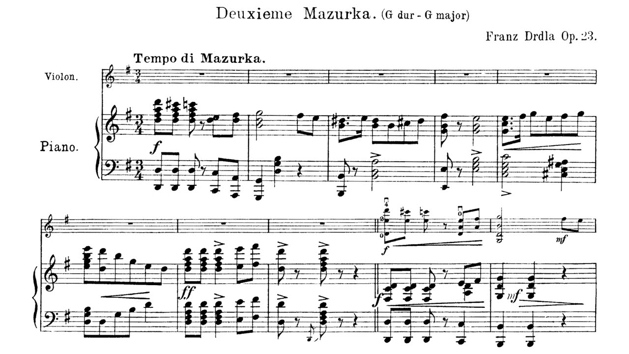 František Alois Drdla: Mazurka no.2 in G, Op.23