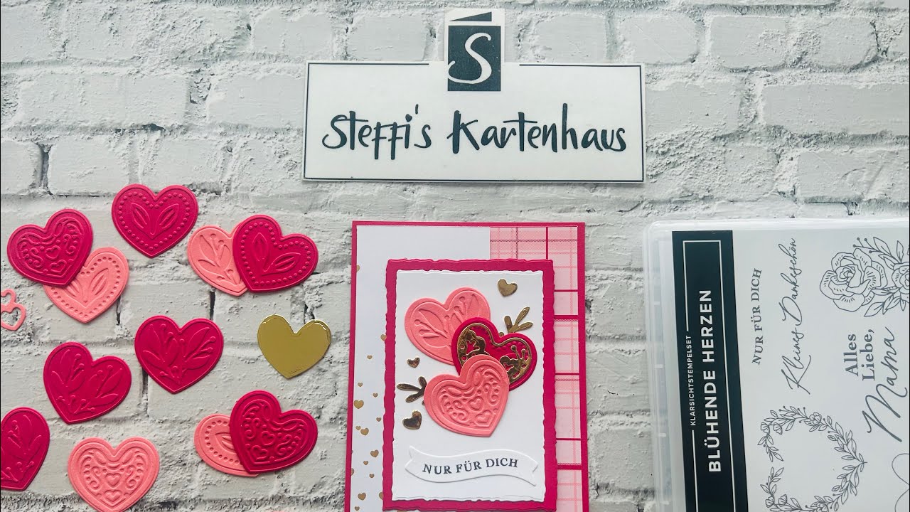24. Stempelpunkt Hop Sale a Bration 2024 Goldige Muster Stampin up Blühende Herzen easy Funfoldcard