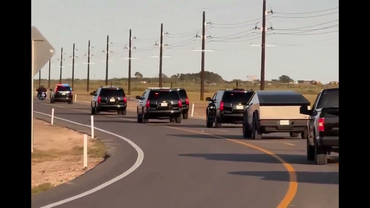 Tesla Cybertruck spotted in President Donald Trump's motorcade.