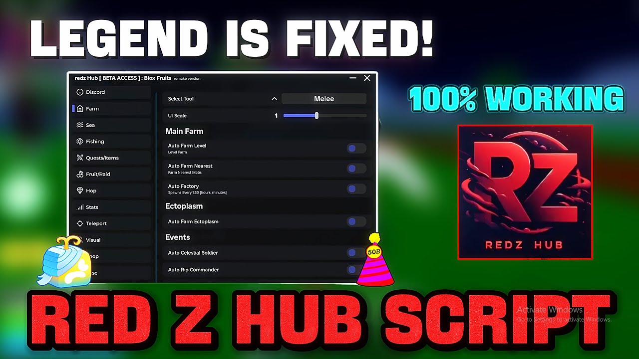 🎈Новое обновление Red Z Hub Blox Fruits Script &mdash; автоматическая рыбалка, автоматическая ферма, Ai...