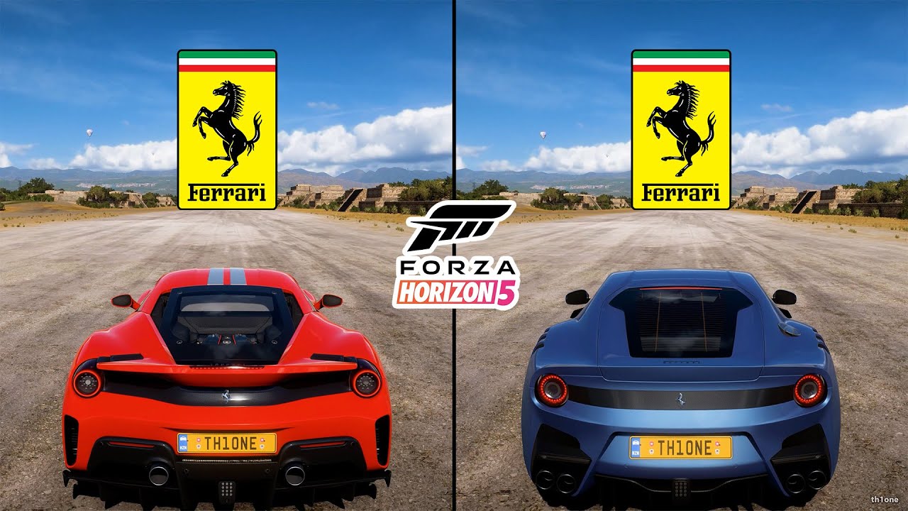 Forza Horizon 5 | Ferrari 488 Pista 2019 vs. Ferrari F12tdf 2015 Performance and Sound Comparison