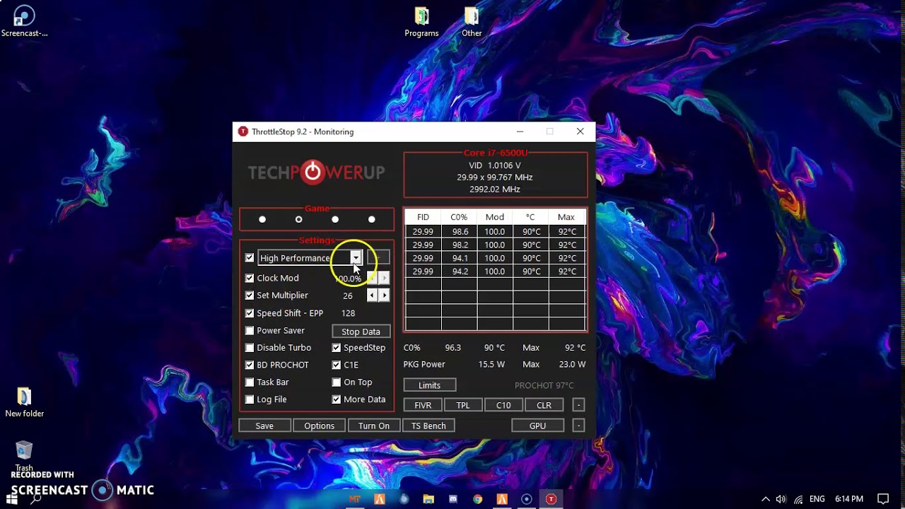 throttlestop game mode tutorial - low gpu usage fix