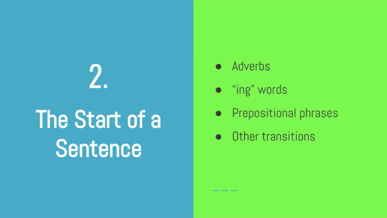 Sentence Variety Lesson
