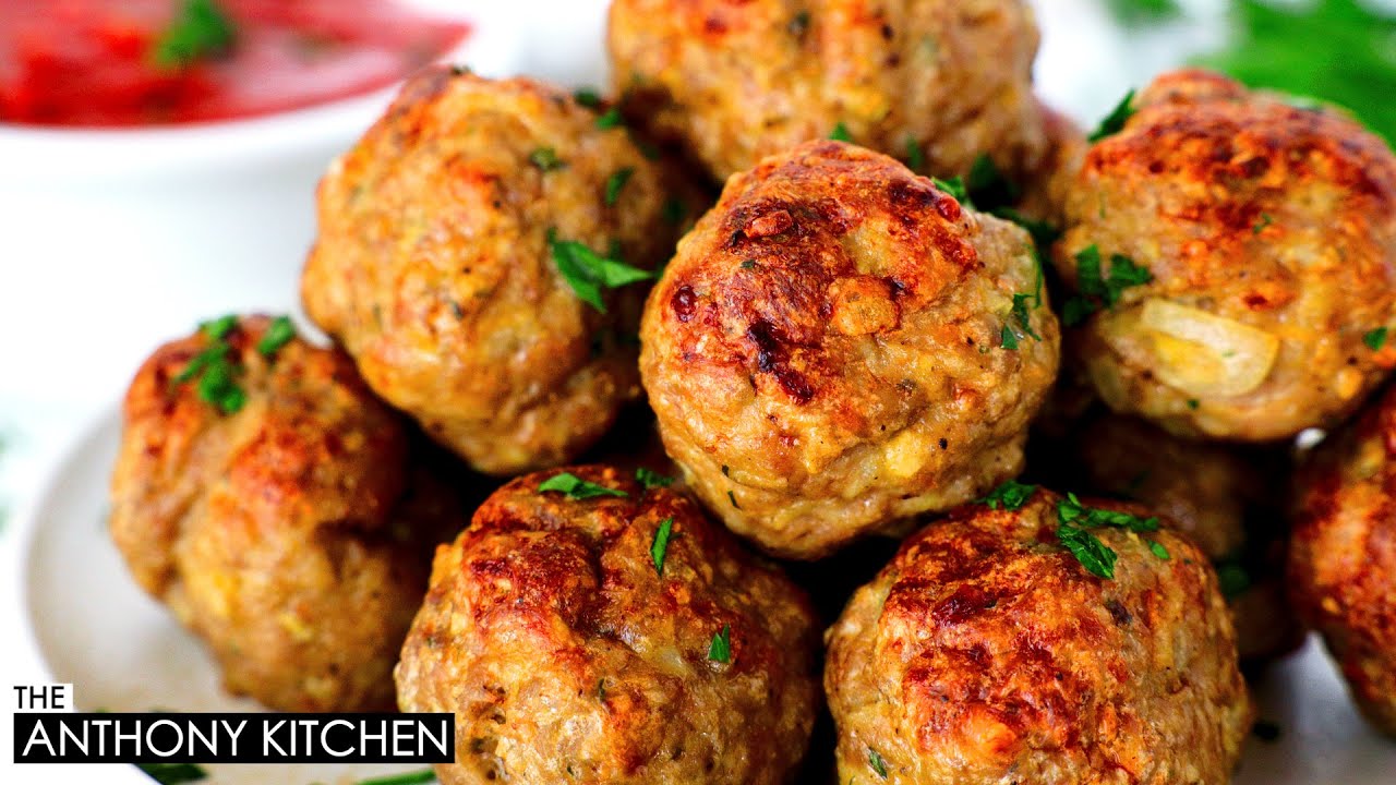 The BEST Baked Turkey Meatballs | LOADED With of Flavor!