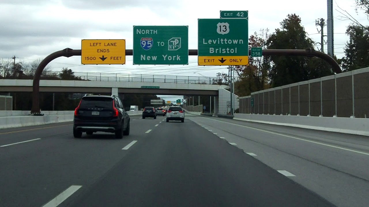 Pennsylvania Turnpike (Interstates 276 & 95 Exits 351-353, 40, 42) north/eastbound