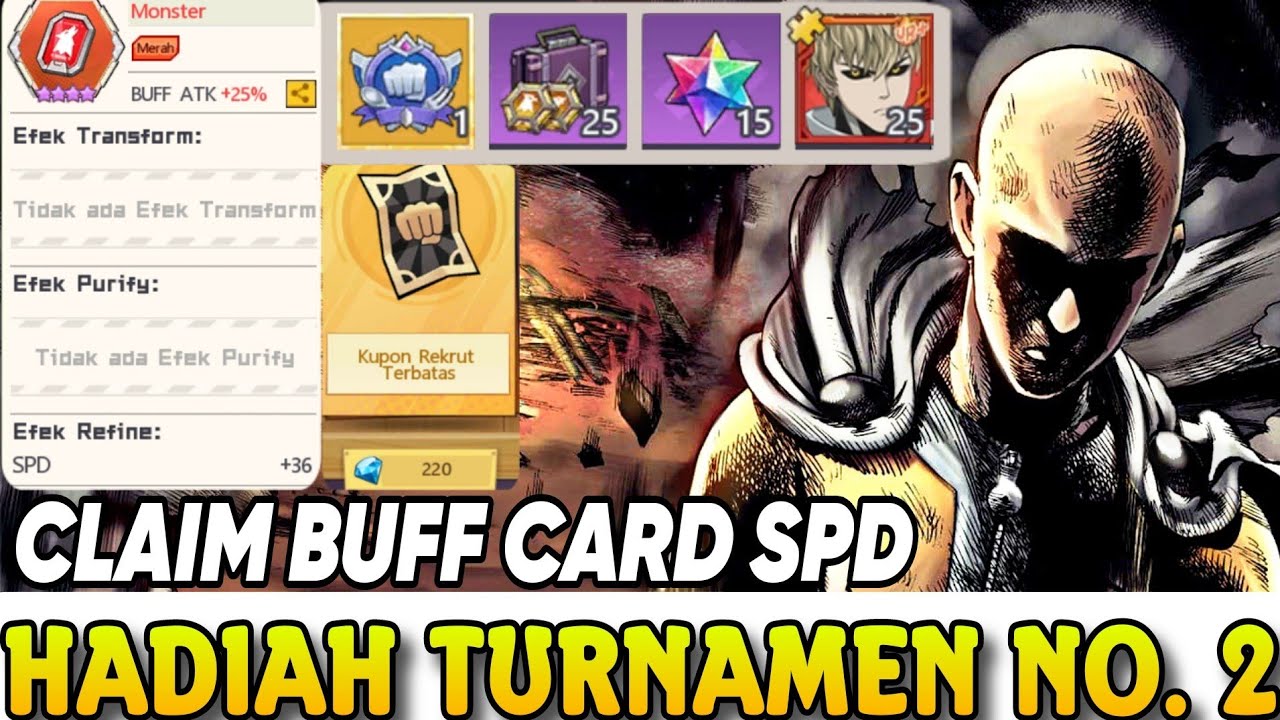 AKHIRNYA PUNYA KARTU BUFF SPESIAL SPEED🔥CLAIM HADIAH JUARA 2 TURNAMEN GUILD - ONE PUNCH MAN