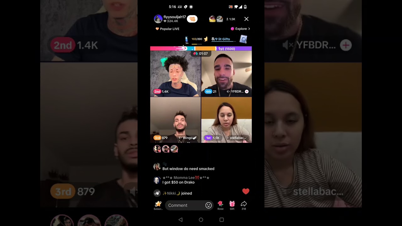 Fly Soulja arguing with Stella about Kayla, BBL, Redd and more... Drama filled live!