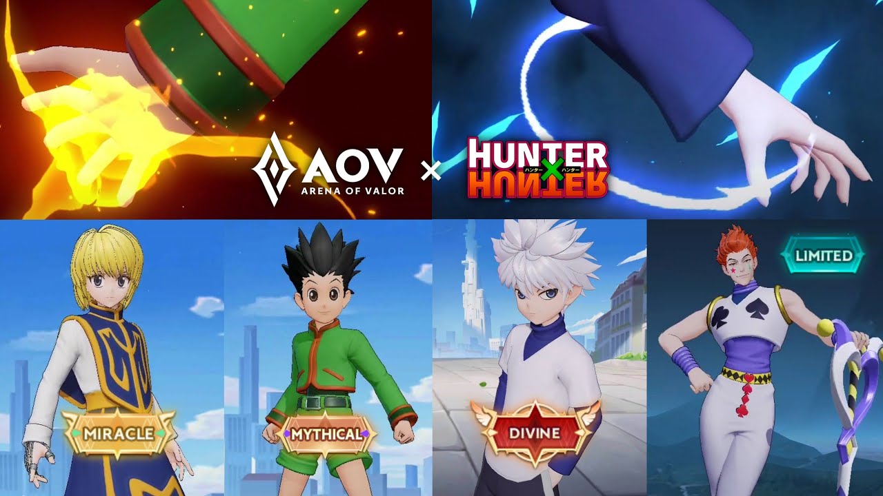 AOV X HunterXHunter | Raz X Gon, Nakroth X Killua, Enzo X Kurapika, Florentino X Hisoka - Garena AOV