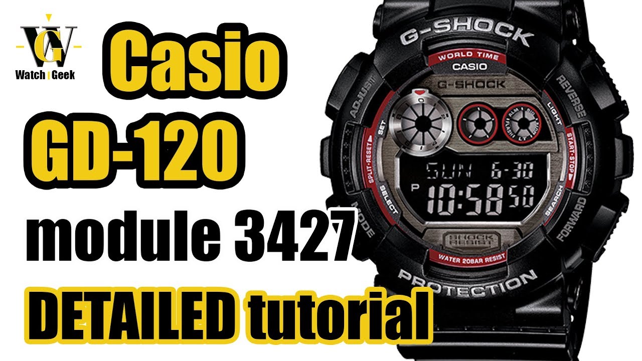 GD 120 G Shock - Module 3427 detailed tutorial how to setup & use all the functions