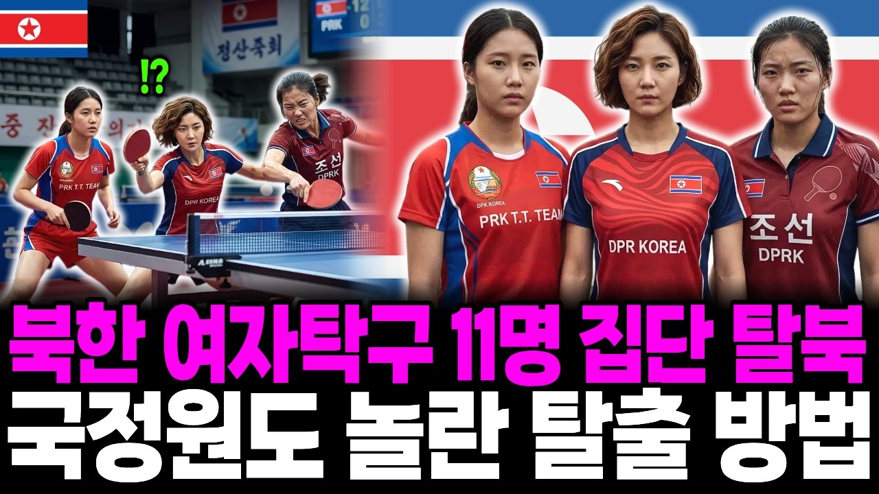 북한 탁구 여성 국가대표 에이스 포함 11명 집단 탈북 국정원도 깜짝 놀란 탈출 방법 | 탈북민사연 | 탈북사연 | 북한이야기