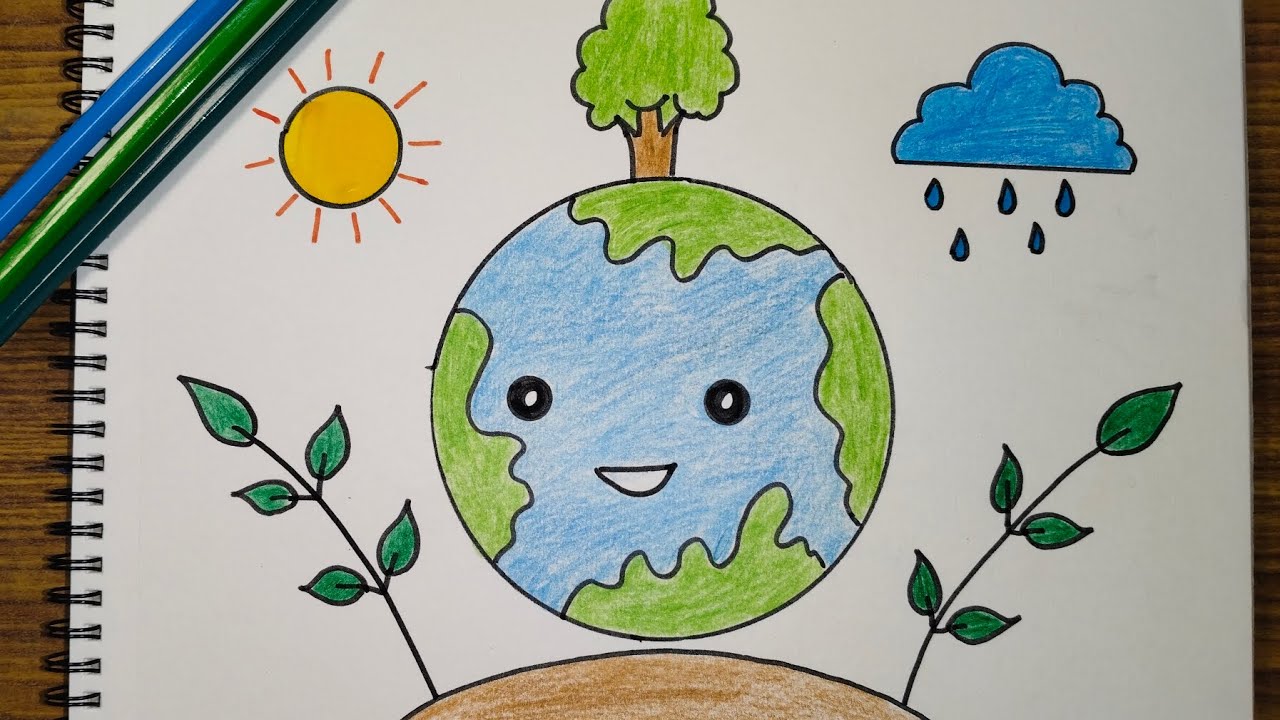 Save Our Earth #Nature Sketch#Drawing #Wow Wow Art #earth#The Green World #Art#Student Project