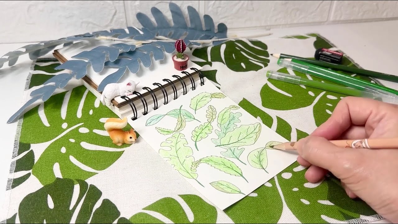 Auntie Doodle - Leaf Doodle Drawing | Relaxing Nature Doodle Art