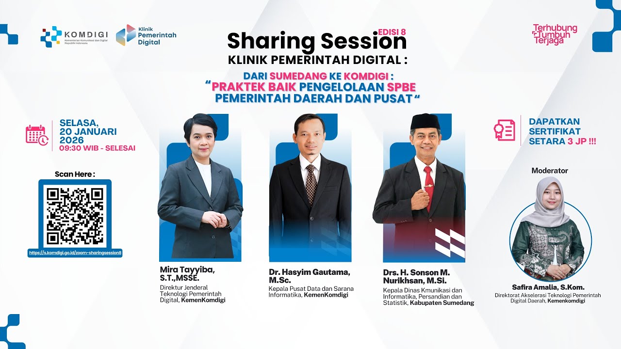 📢 Sharing Session Klinik Pemerintah Digital edisi 8: Praktik Baik SPBE Daerah & Pusat
